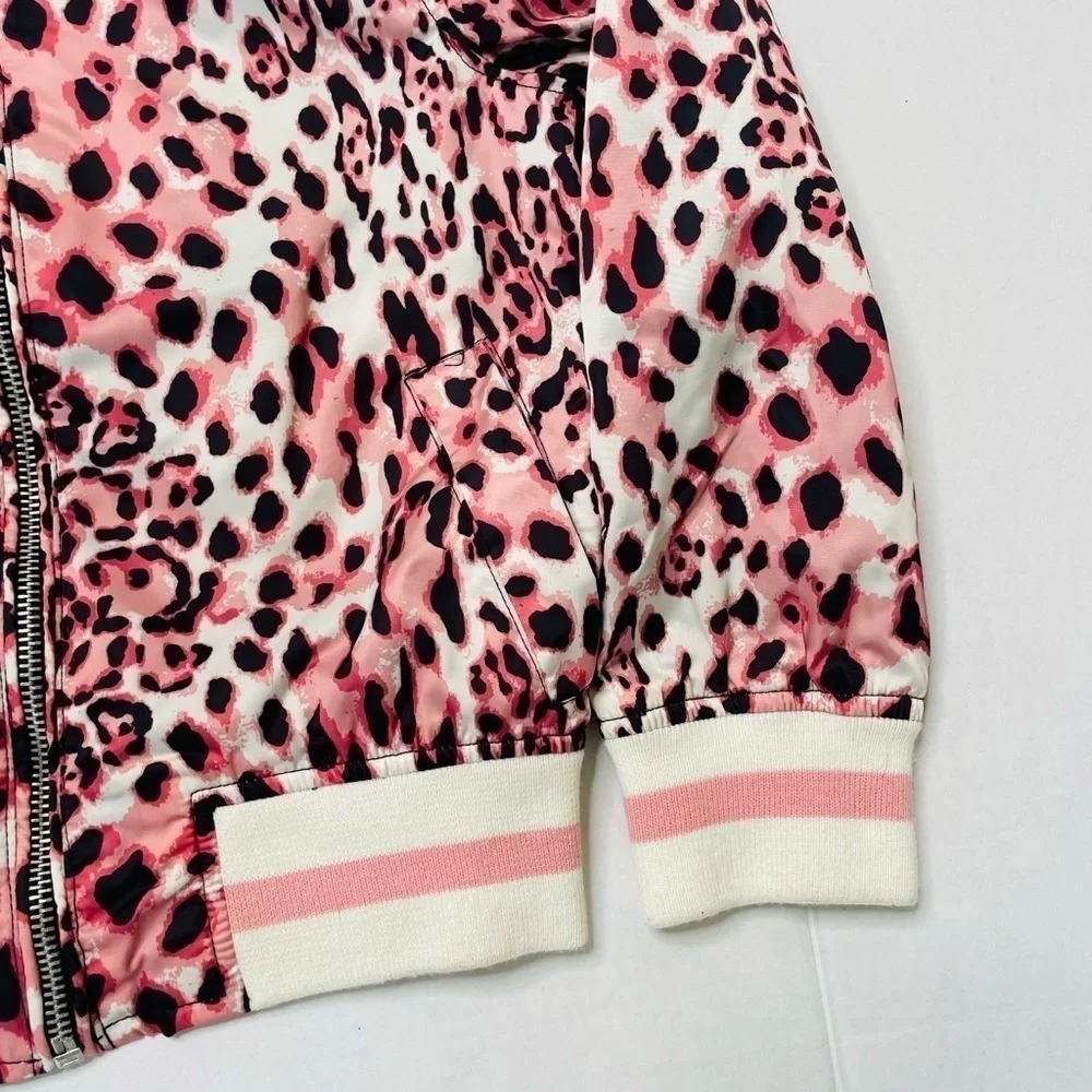 URBAN Republic Girl’s Pink Leopard Animal Print Bomber Jacket Size L/6X